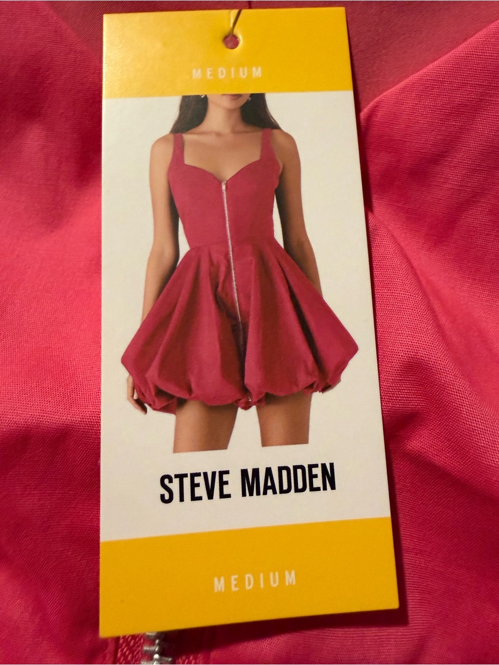 Steve Madden Raspberry Zip-Front Sweetheart Mini Dress - Picture 3 of 16